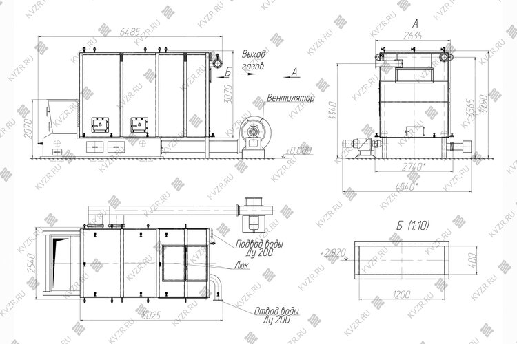 Чертеж котла КВм 4.0 с ТЛПХ